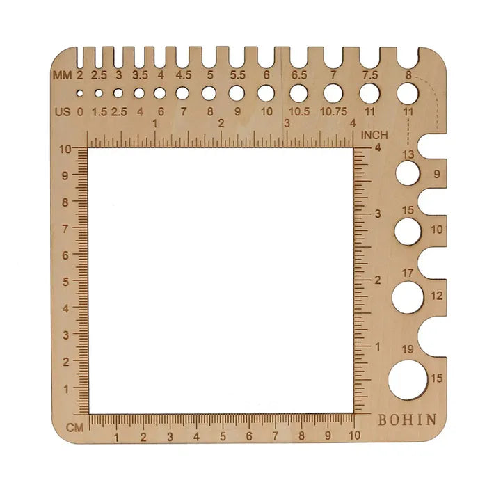 Bohin - Swatch Ruler AND Gauge for knitting Naaldmeter/liniaal