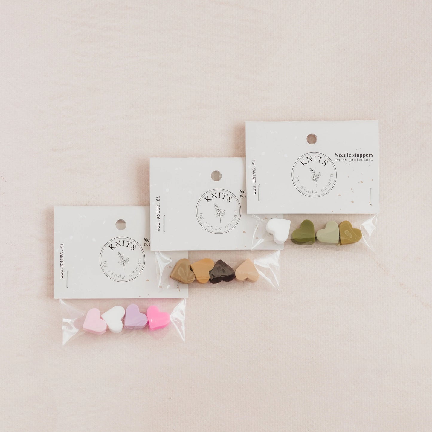 Knits by CE AB needlestoppers hearts