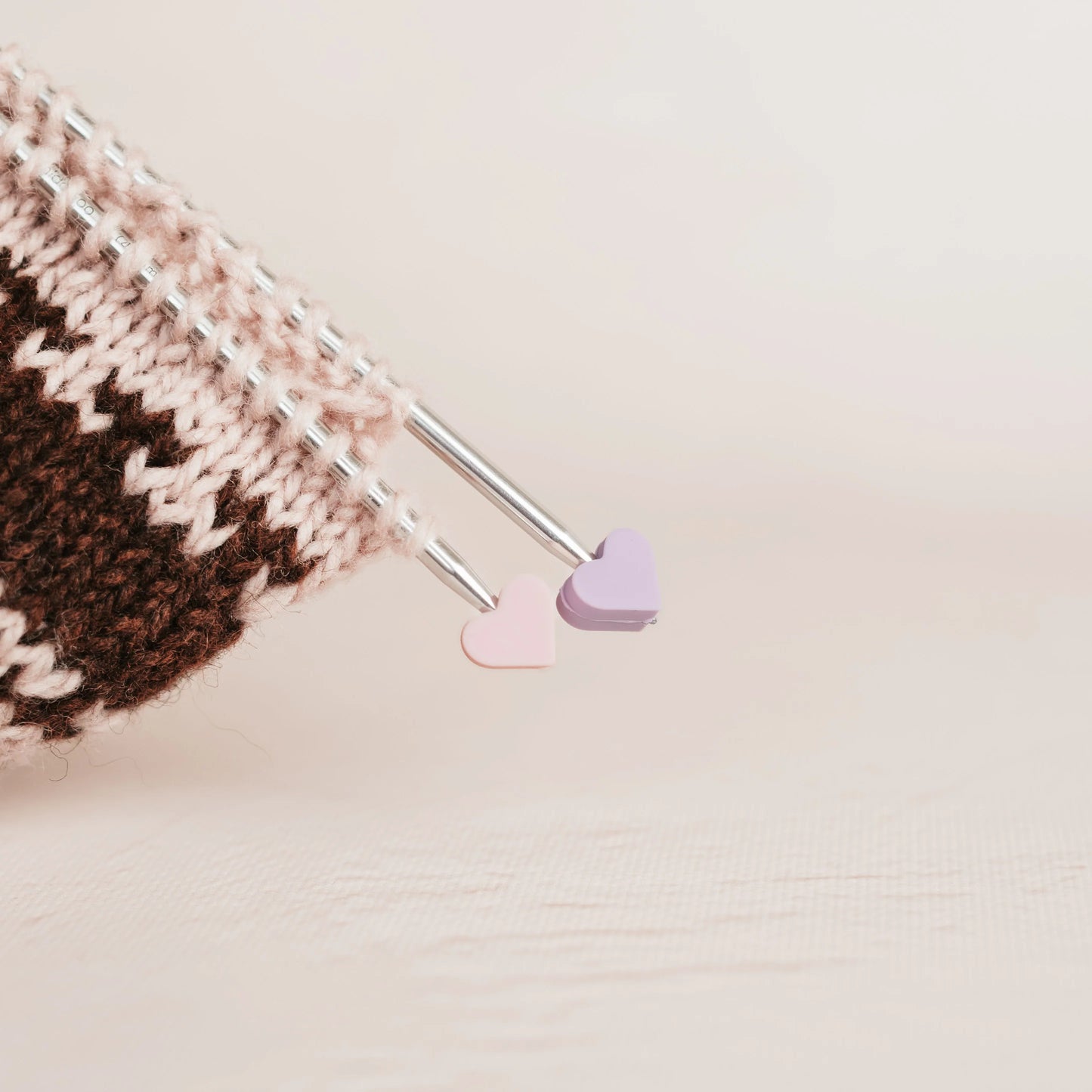 Knits by CE AB needlestoppers hearts
