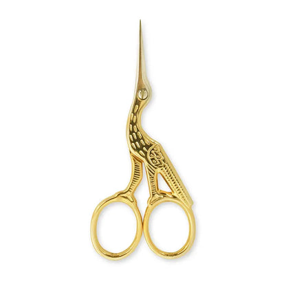 Pony Borduurschaartje ooievaar gold 11 cm