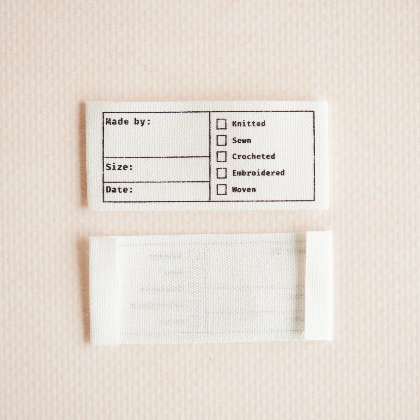 Knits by CE AB cotton tags